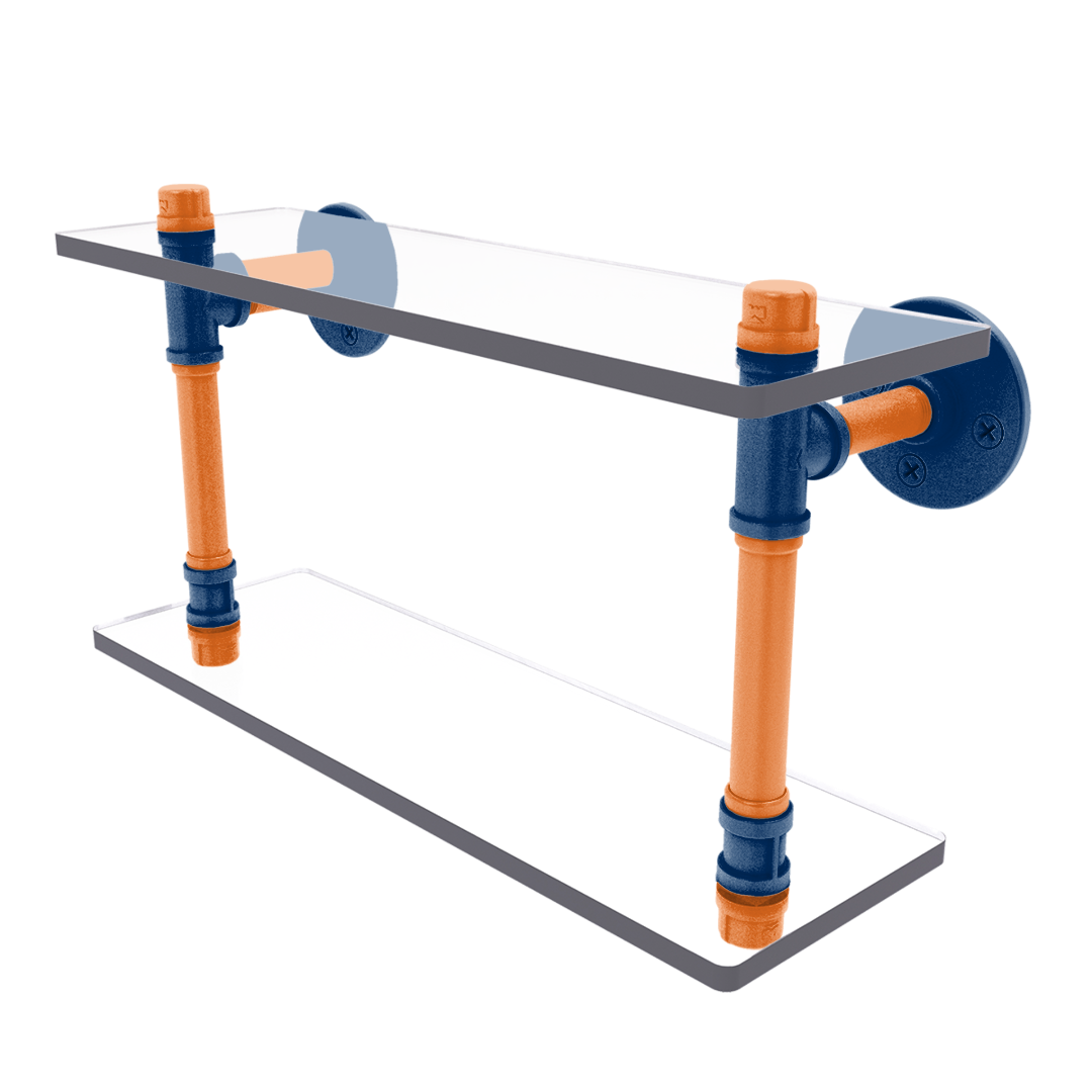 Diamond Collection Double Glass Shelf Houston Edition