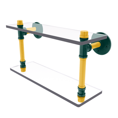 Diamond Collection Double Glass Shelf Oakland Edition