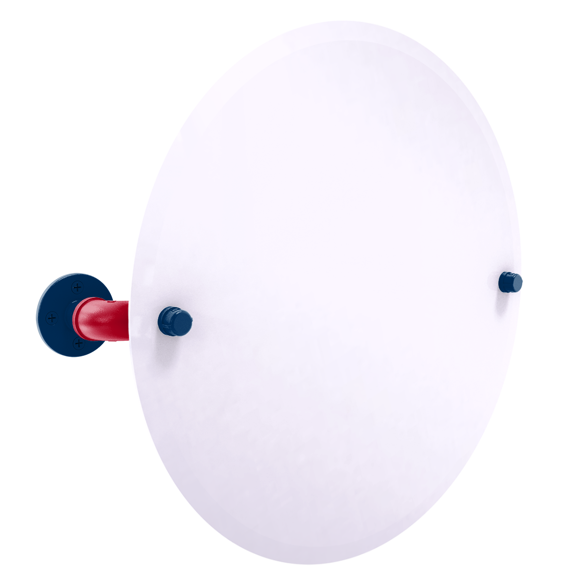 Diamond Collection Frameless Round Wall Mounted Tilt Mirror Los Angeles Big A Edition