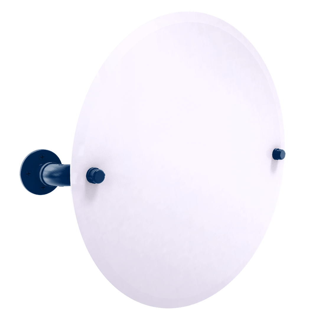 Hardwood Collection Frameless Round Wall Mounted Tilt Mirror Utah Edition