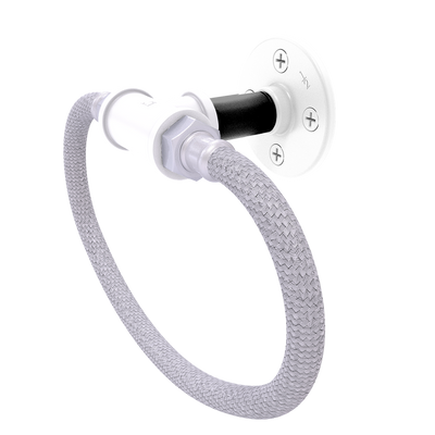 Hardwood Collection Towel Ring with Stainless Steel Braided Ring Brooklyn Edition
