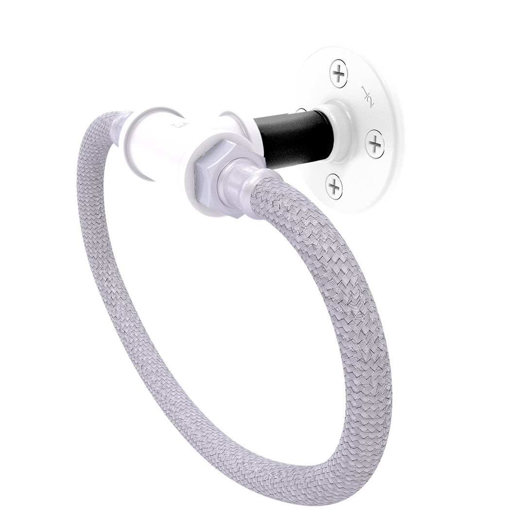 Hardwood Collection Towel Ring with Stainless Steel Braided Ring Brooklyn Edition