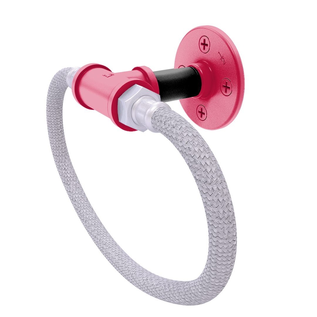 Hardwood Collection Towel Ring with Stainless Steel Braided Ring Chicago Edition