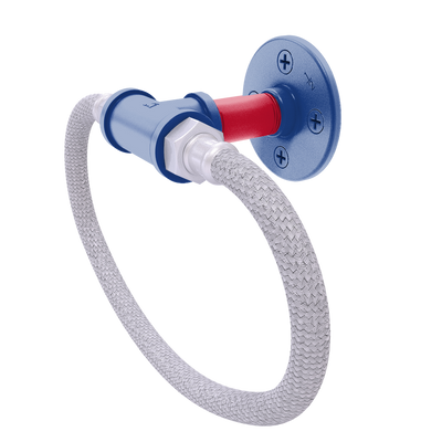 Hardwood Collection Towel Ring with Stainless Steel Braided Ring Los Angeles Coastline Edition