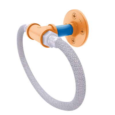 Hardwood Collection Towel Ring with Stainless Steel Braided Ring New York Edition