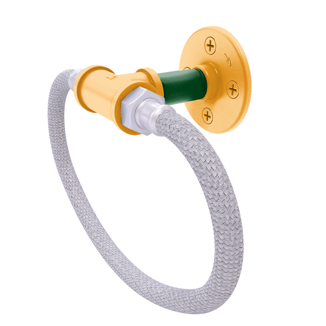 Hardwood Collection Towel Ring with Stainless Steel Braided Ring Utah Edition