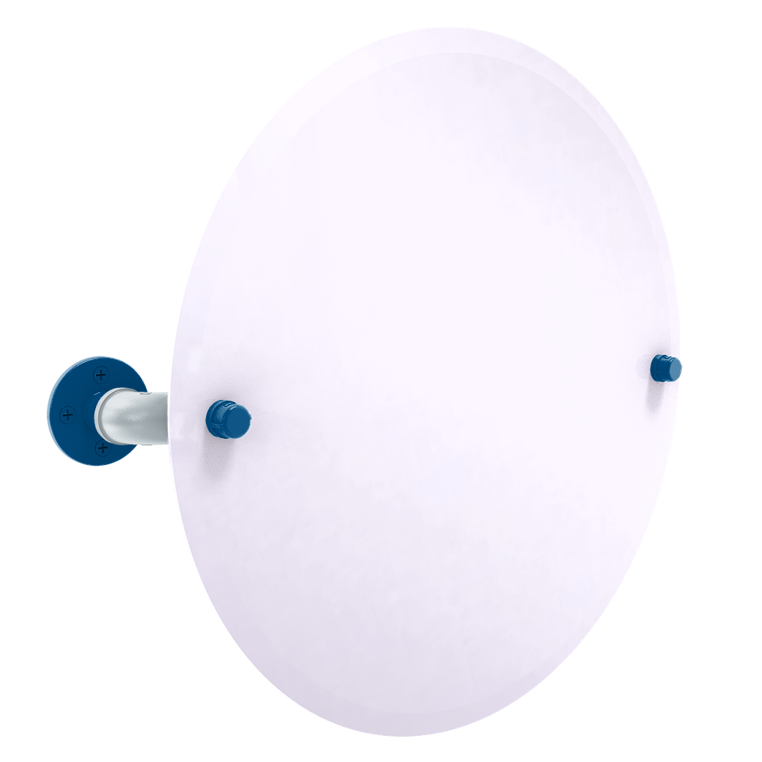 Hardwood Collection Frameless Round Wall Mounted Tilt Mirror Dallas Edition