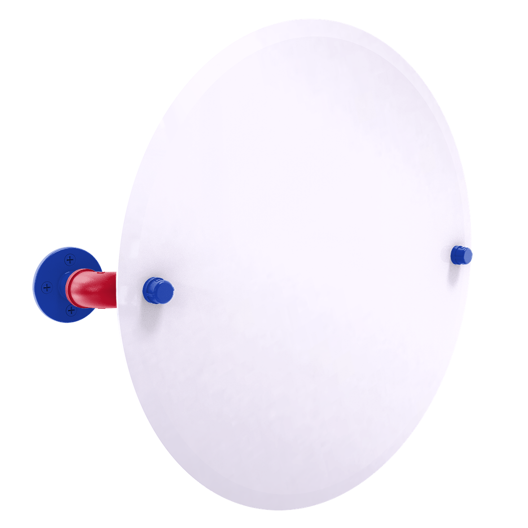 Hardwood Collection Frameless Round Wall Mounted Tilt Mirror Detroit Edition