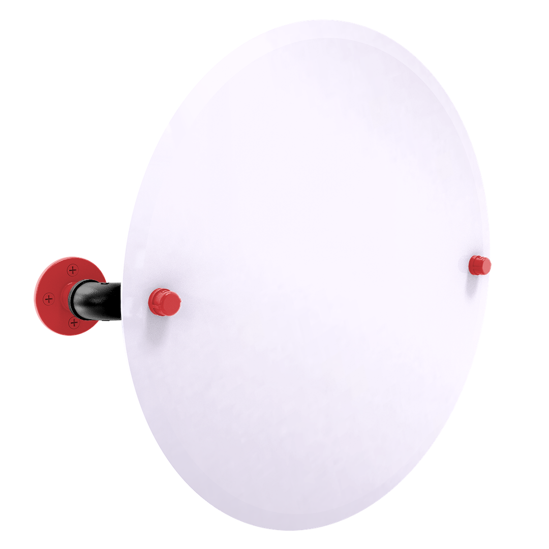 Hardwood Collection Frameless Round Wall Mounted Tilt Mirror Portland Edition