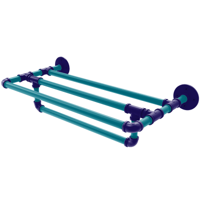 Hardwood Collection Wall Mounted Towel Shelf with Towel Bar Charlotte Edition