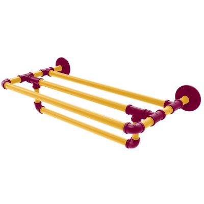 Hardwood Collection Wall Mounted Towel Shelf with Towel Bar Cleveland Edition