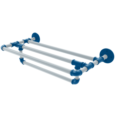 Hardwood Collection Wall Mounted Towel Shelf with Towel Bar Dallas Edition
