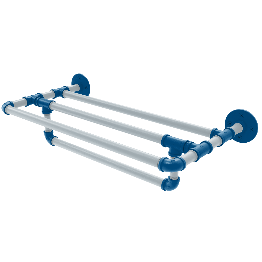 Hardwood Collection Wall Mounted Towel Shelf with Towel Bar Dallas Edition
