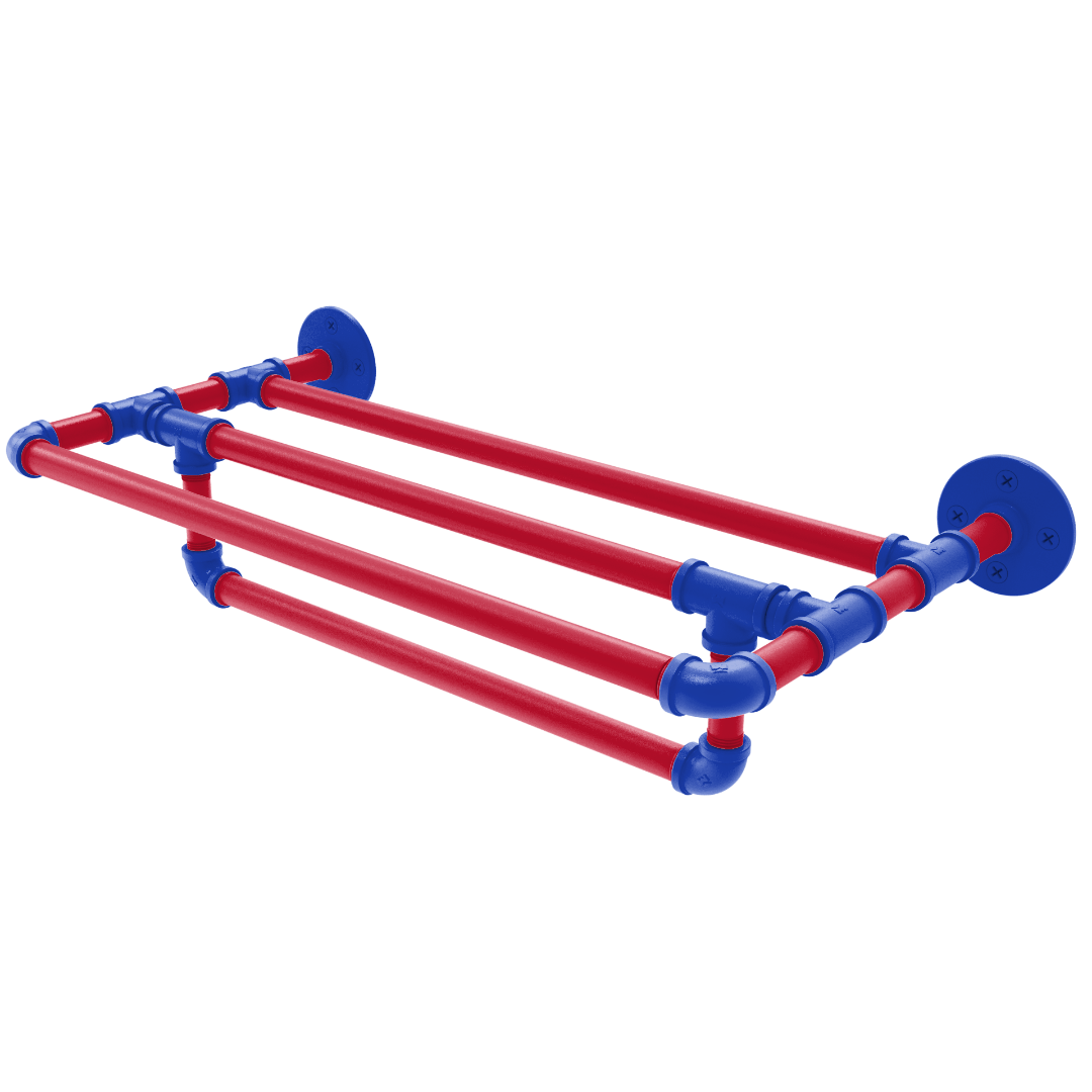 Hardwood Collection Wall Mounted Towel Shelf with Towel Bar Detroit Edition