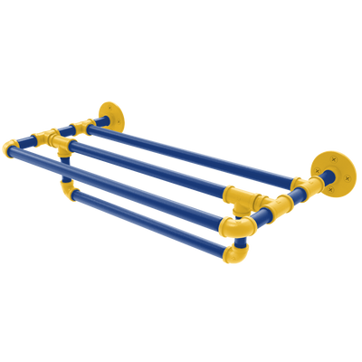 Hardwood Collection Wall Mounted Towel Shelf with Towel Bar Golden State Edition