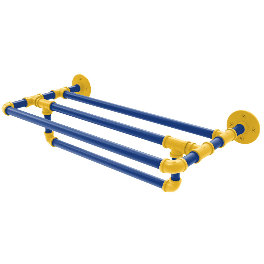 Hardwood Collection Wall Mounted Towel Shelf with Towel Bar Golden State Edition