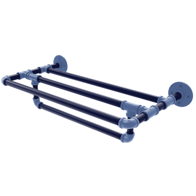 Hardwood Collection Wall Mounted Towel Shelf with Towel Bar Memphis Edition