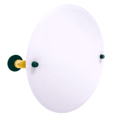 Diamond Collection Frameless Round Wall Mounted Tilt Mirror Oakland Edition