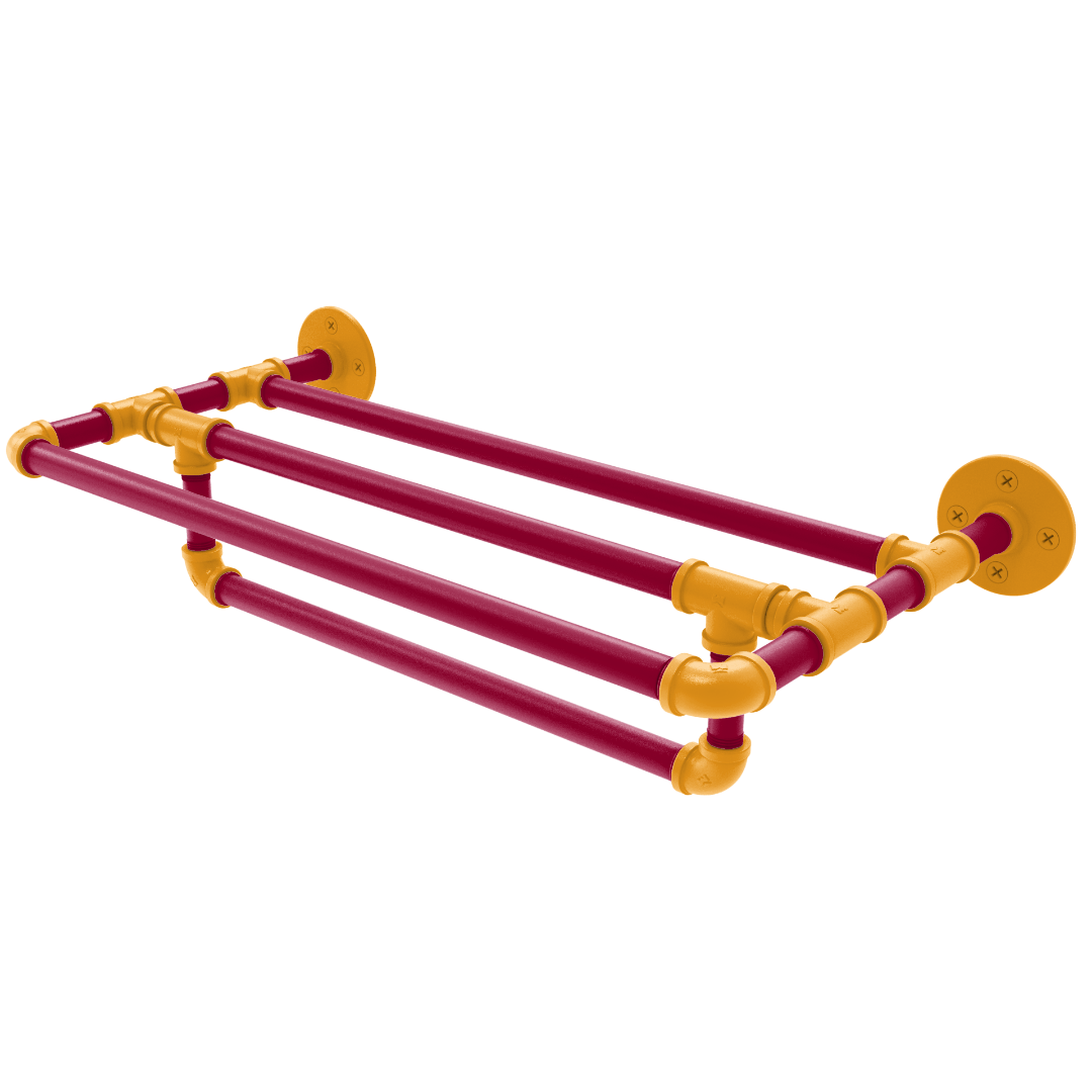 Hardwood Collection Wall Mounted Towel Shelf with Towel Bar Miami Edition