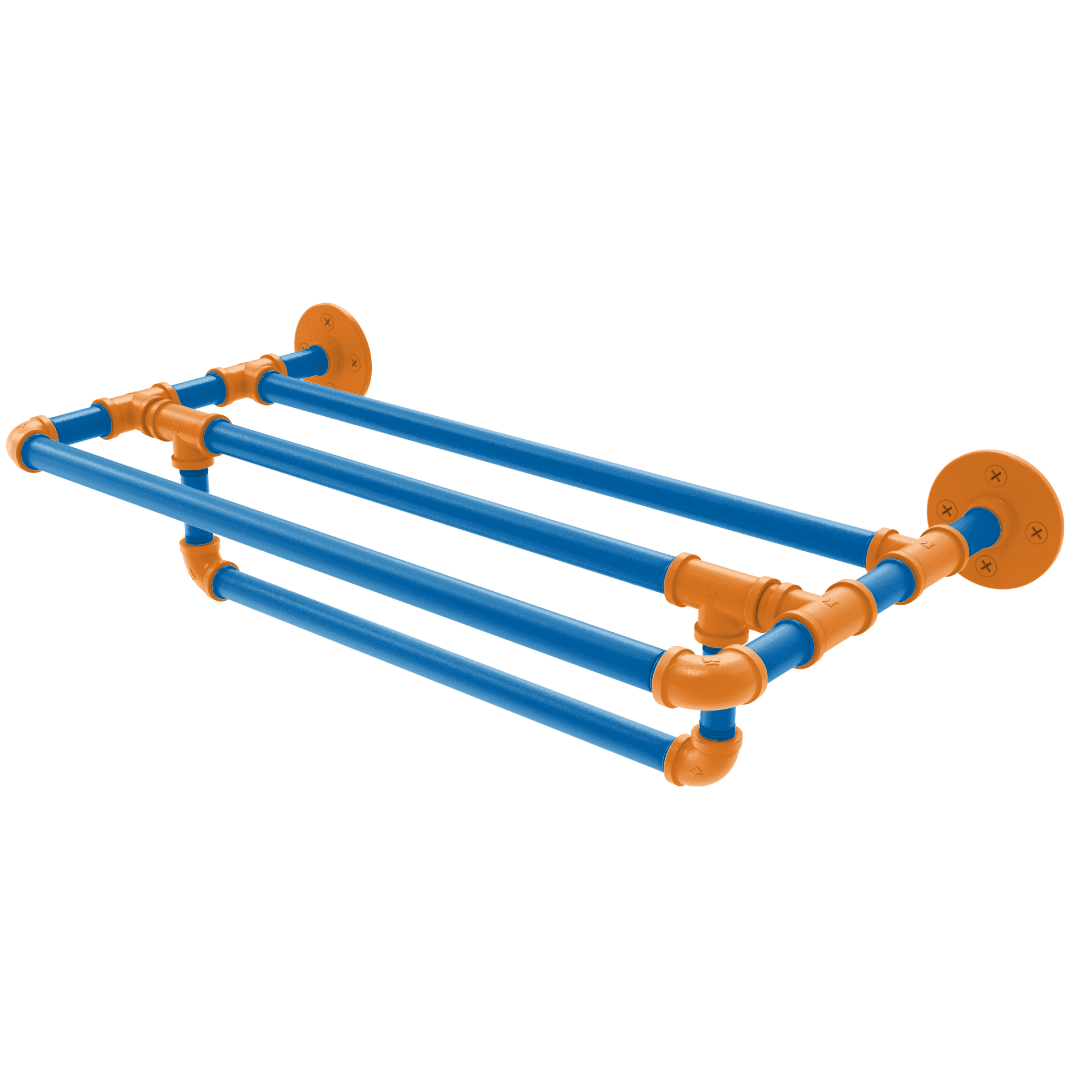 Hardwood Collection Wall Mounted Towel Shelf with Towel Bar New York Edition