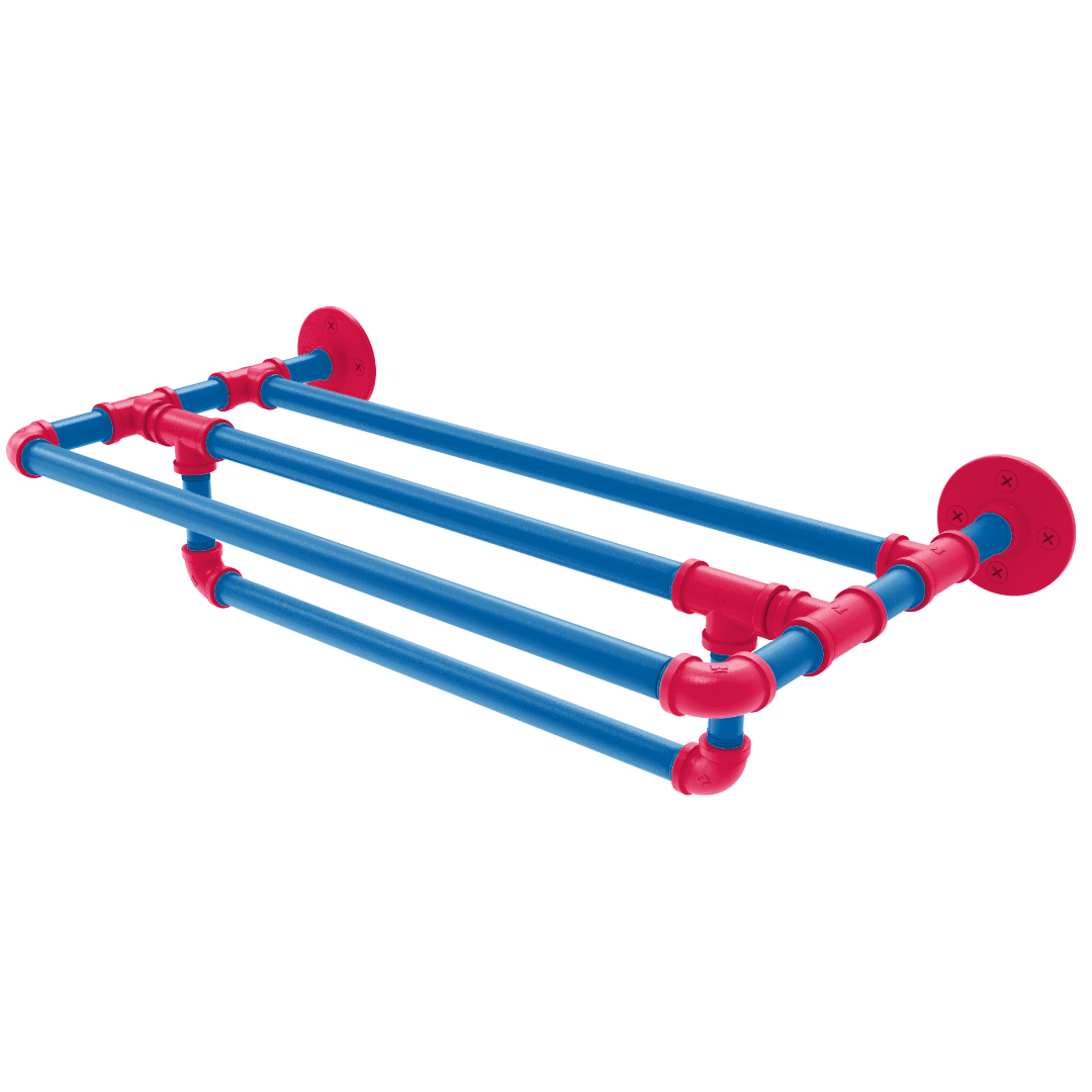 Hardwood Collection Wall Mounted Towel Shelf with Towel Bar Philadelphia Edition