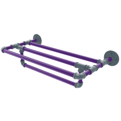 Hardwood Collection Wall Mounted Towel Shelf with Towel Bar Sacramento Edition