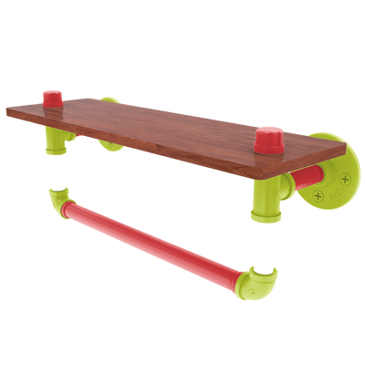 Hardwood Collection Wood Shelf with Towel Bar Atlanta Edition