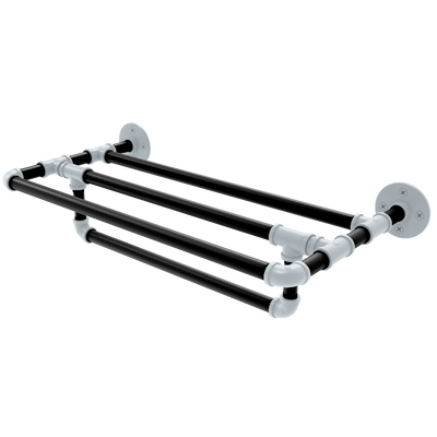 Hardwood Collection Wall Mounted Towel Shelf with Towel Bar San Antonio Edition