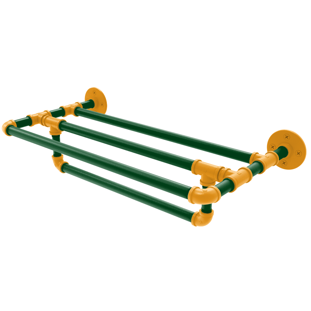 Hardwood Collection Wall Mounted Towel Shelf with Towel Bar Utah Edition