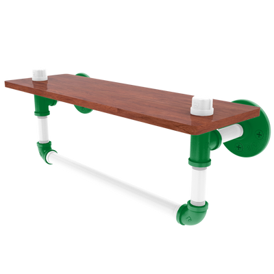 Hardwood Collection Wood Shelf with Towel Bar Boston Edition