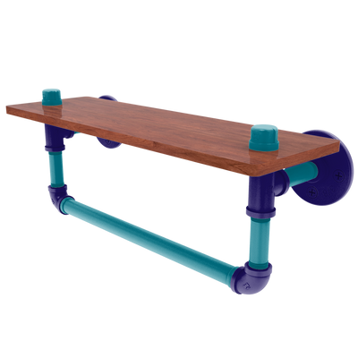 Hardwood Collection Wood Shelf with Towel Bar Charlotte Edition