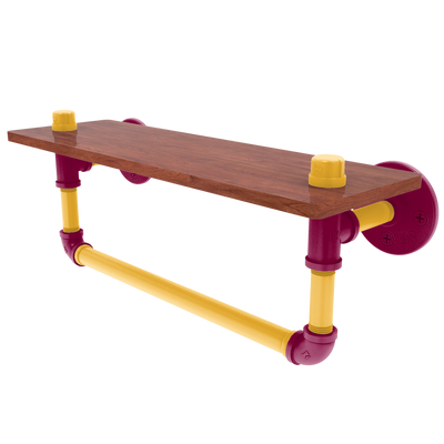 Hardwood Collection Wood Shelf with Towel Bar Cleveland Edition