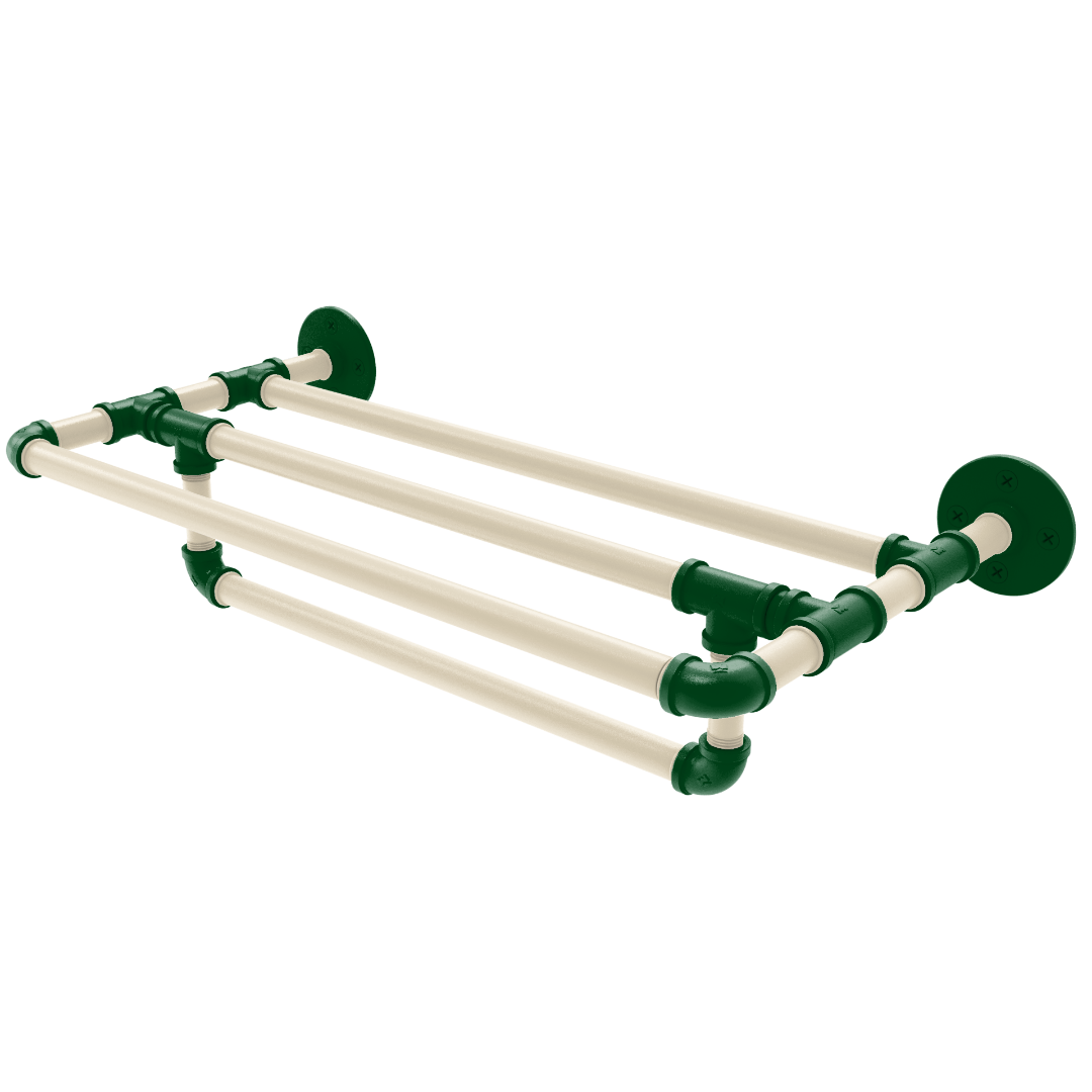 Hardwood Collection Wall Mounted Towel Shelf with Towel Bar Milwaukee Edition
