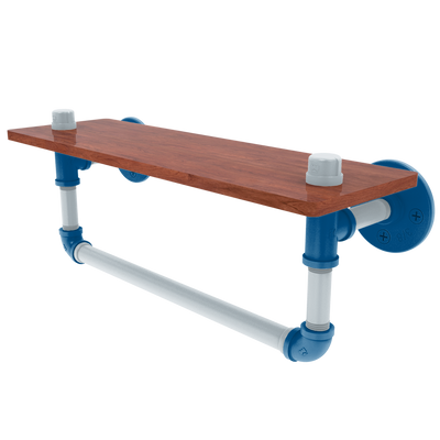 Hardwood Collection Wood Shelf with Towel Bar Dallas Edition