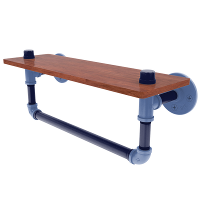 Hardwood Collection Wood Shelf with Towel Bar Memphis Edition