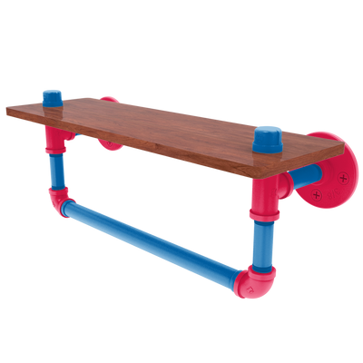 Hardwood Collection Wood Shelf with Towel Bar Philadelphia Edition