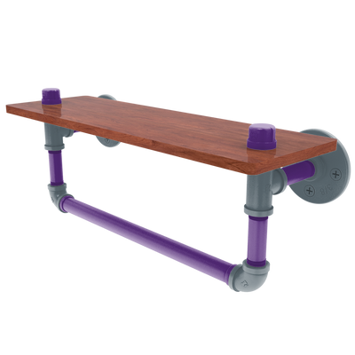 Hardwood Collection Wood Shelf with Towel Bar Sacramento Edition