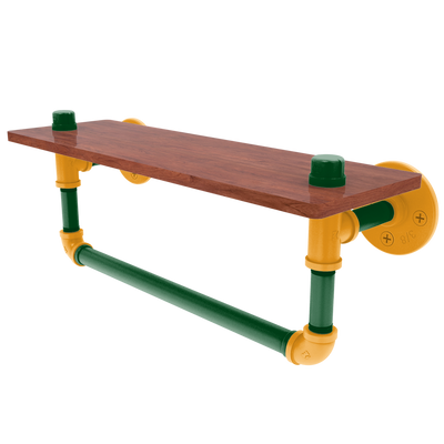 Hardwood Collection Wood Shelf with Towel Bar Utah Edition