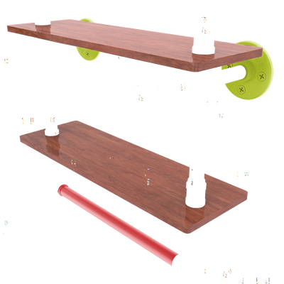 Hardwood Collection Double Wood Shelf with Towel Bar Atlanta Edition