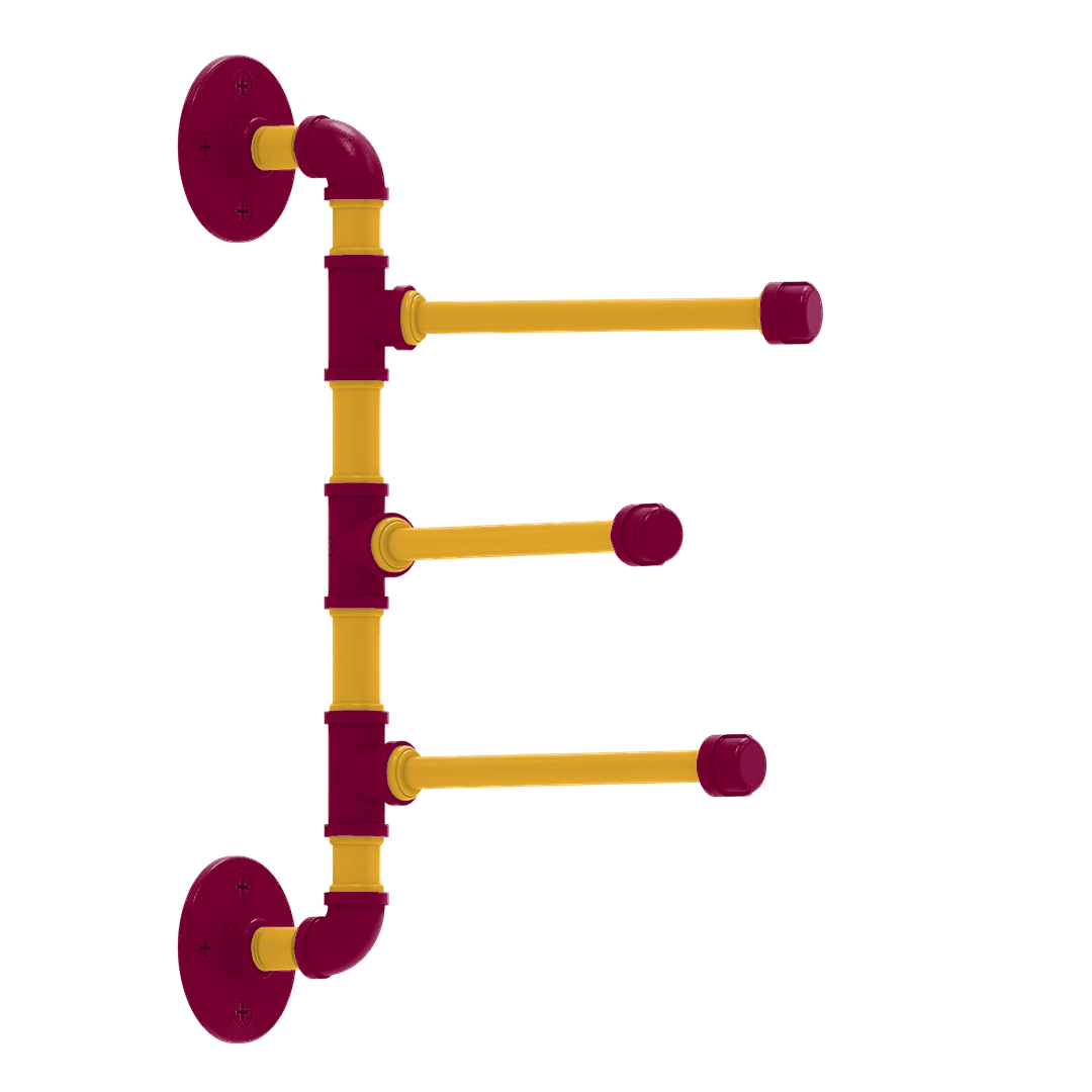 Hardwood Collection 3 Swing Arm Vertical Towel Bar Cleveland Edition