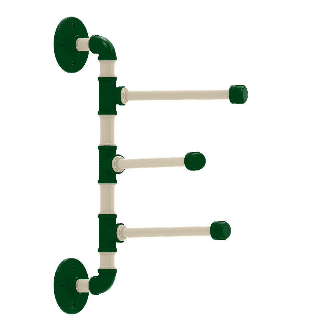 Hardwood Collection 3 Swing Arm Vertical Towel Bar Milwaukee Edition