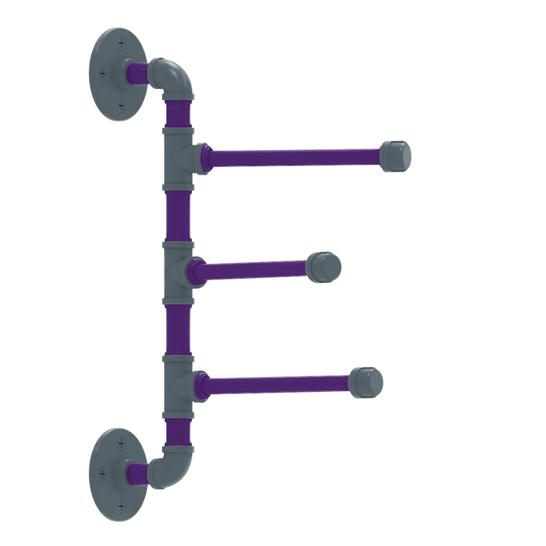 Hardwood Collection 3 Swing Arm Vertical Towel Bar Sacramento Edition