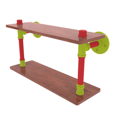 Hardwood Collection Wood Double Shelf Atlanta Edition
