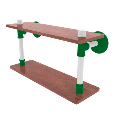 Hardwood Collection Wood Double Shelf Boston Edition