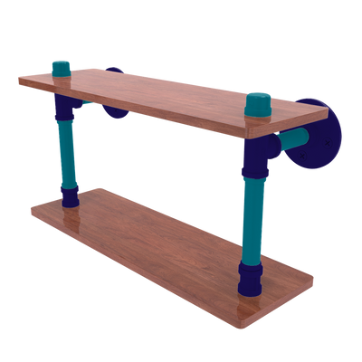 Hardwood Collection Wood Double Shelf Charlotte Edition