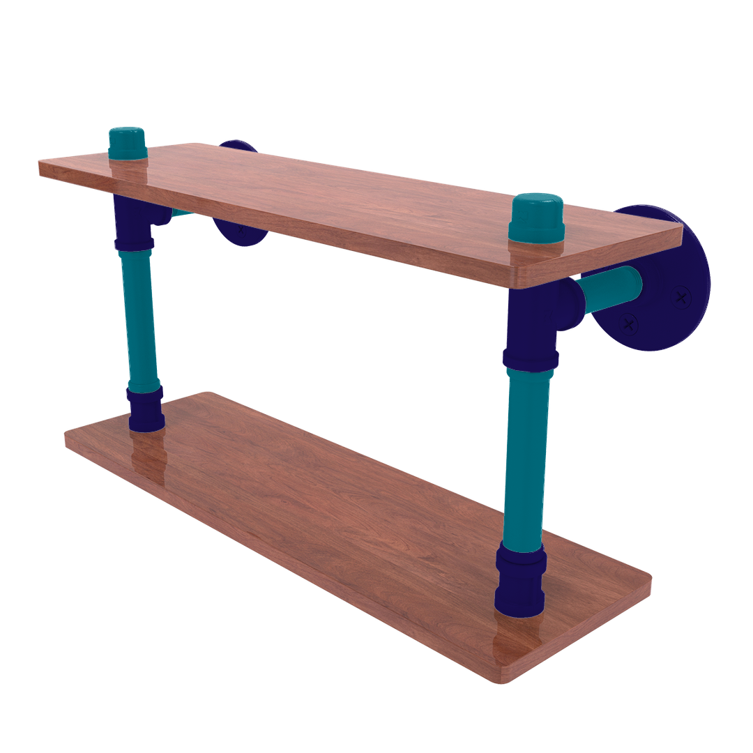 Hardwood Collection Wood Double Shelf Charlotte Edition