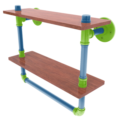 Hardwood Collection Double Wood Shelf with Towel Bar Minnesota Edition