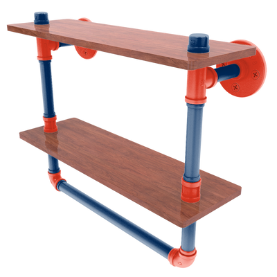Hardwood Collection Double Wood Shelf with Towel Bar Oklahoma City Edition