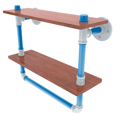 Hardwood Collection Double Wood Shelf with Towel Bar Orlando Edition
