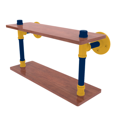 Hardwood Collection Wood Double Shelf Indiana Edition